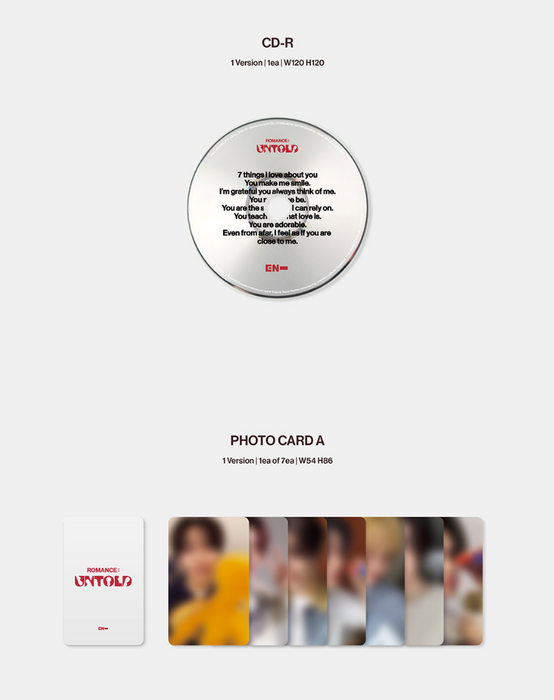 ENHYPEN - ROMANCE : UNTOLD (2ND STUDIO ALBUM) ENGENE VER. SET + Weverse Gift