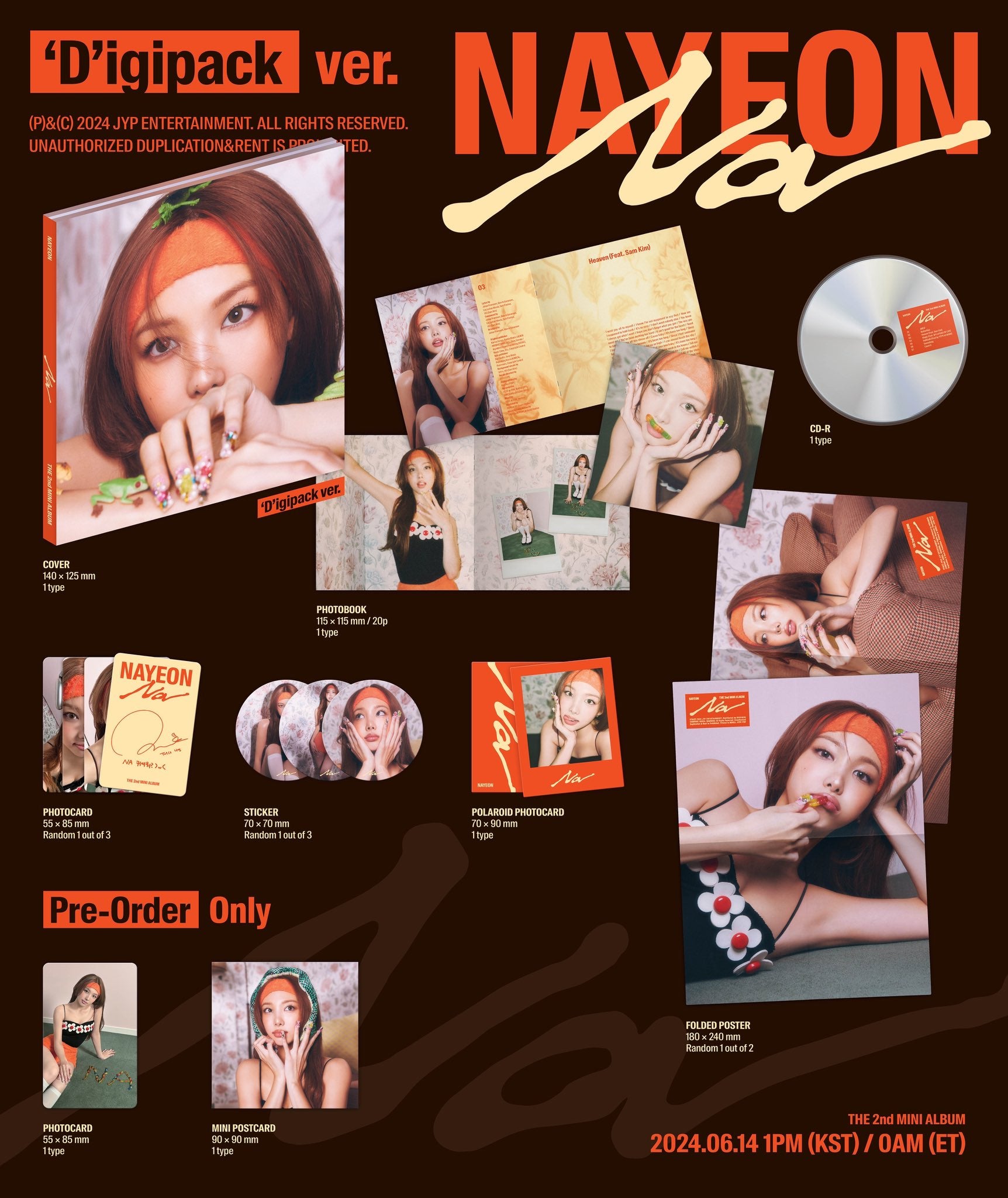 NAYEON (TWICE) - NA (THE 2ND MINI ALBUM) DIGIPACK VER.