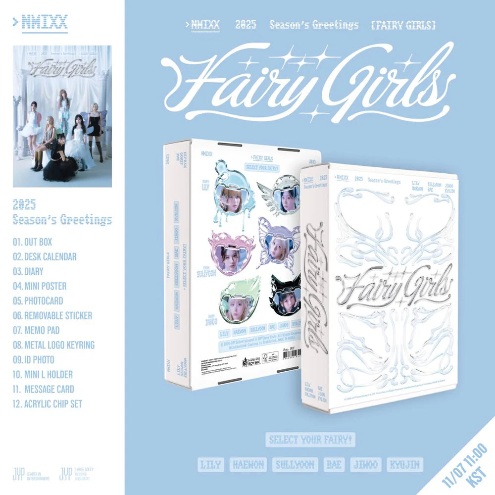 NMIXX - 2025 SEASON'S GREETINGS (FAIRY GIRLS) + JYP SHOP Photocard Set