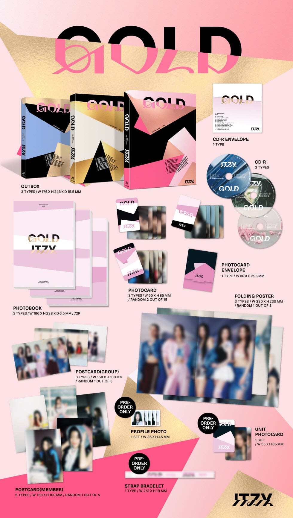 ITZY - GOLD + Makestar Photocard Nolae