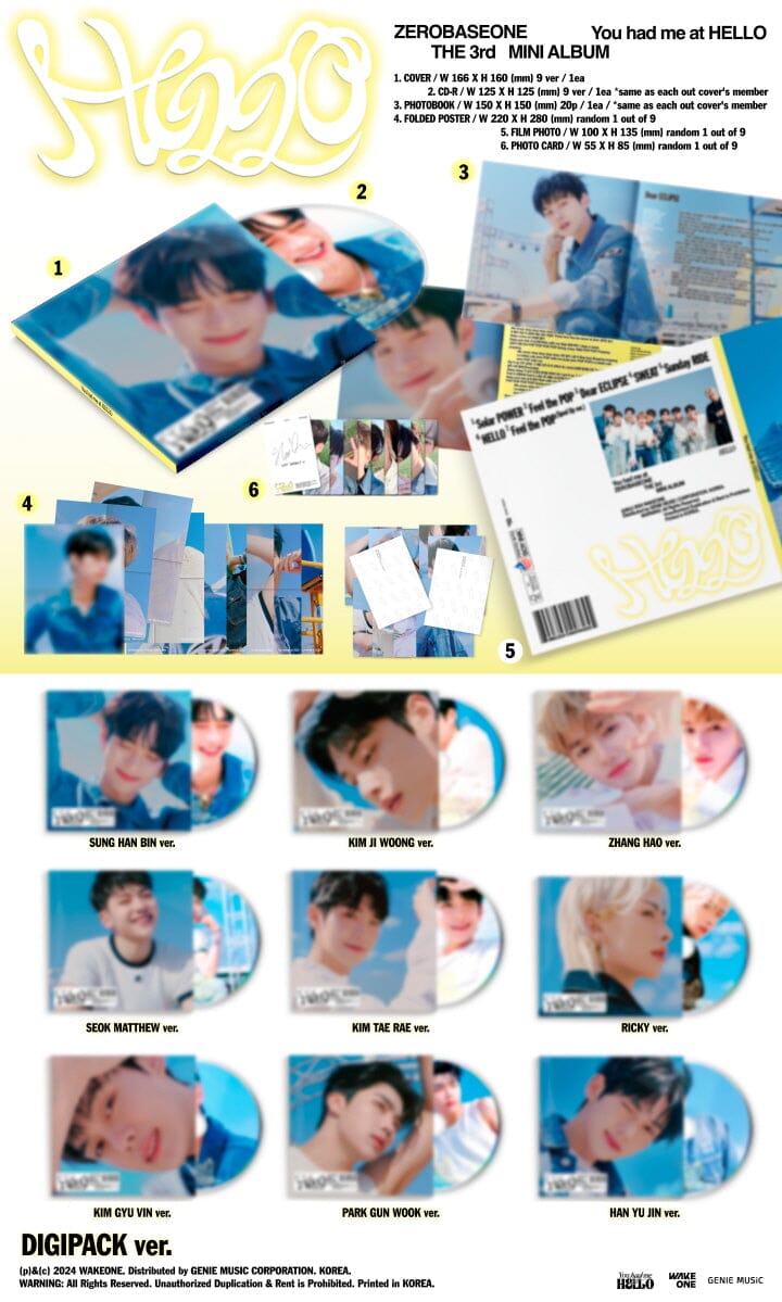 ZB1 - YOU HAD ME AT HELLO (THE 3RD MINI ALBUM) DIGIPACK VER. Nolae