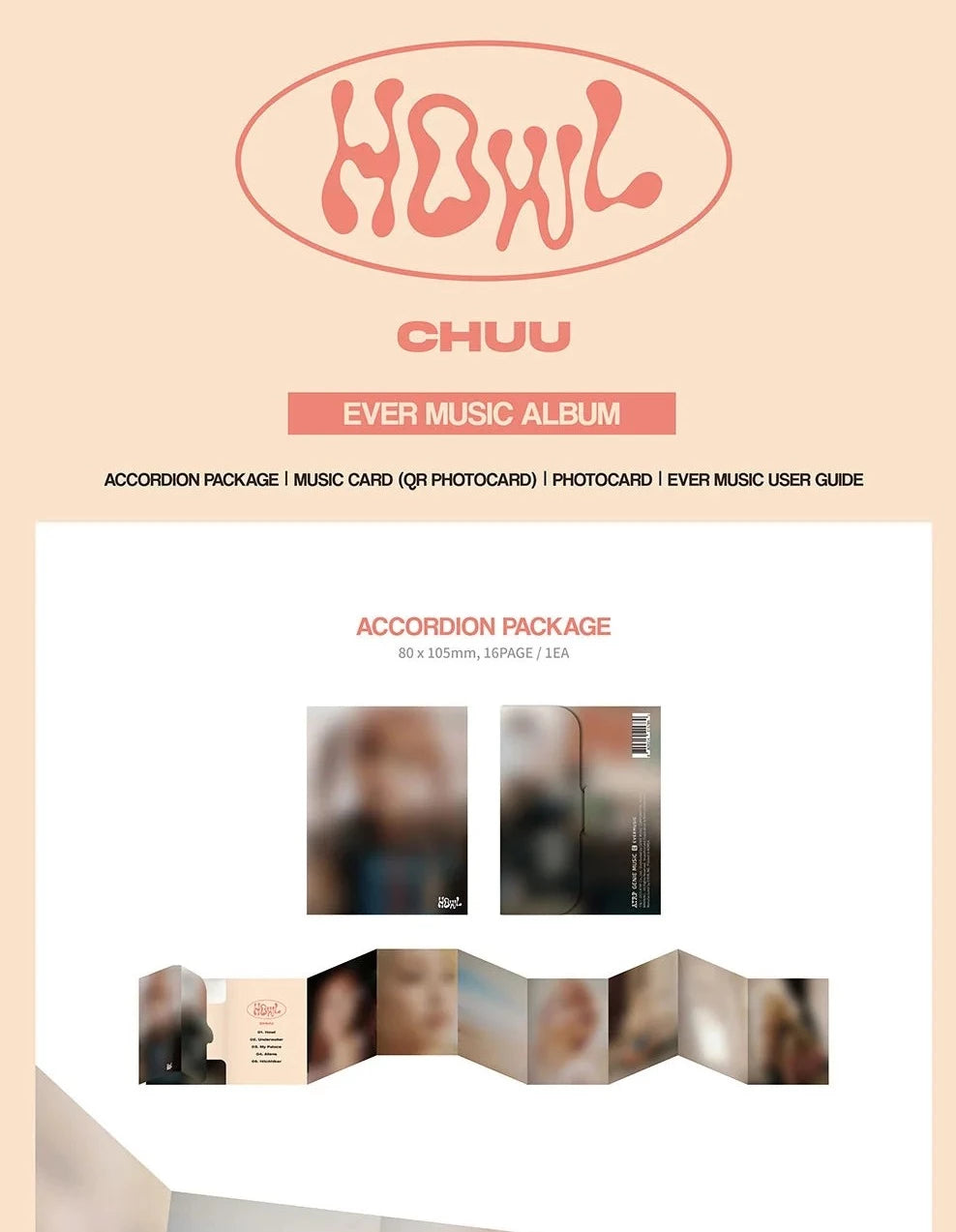 CHUU - HOWL (1ST MINI ALBUM) EVER MUSIC ALBUM VER. Nolae Kpop