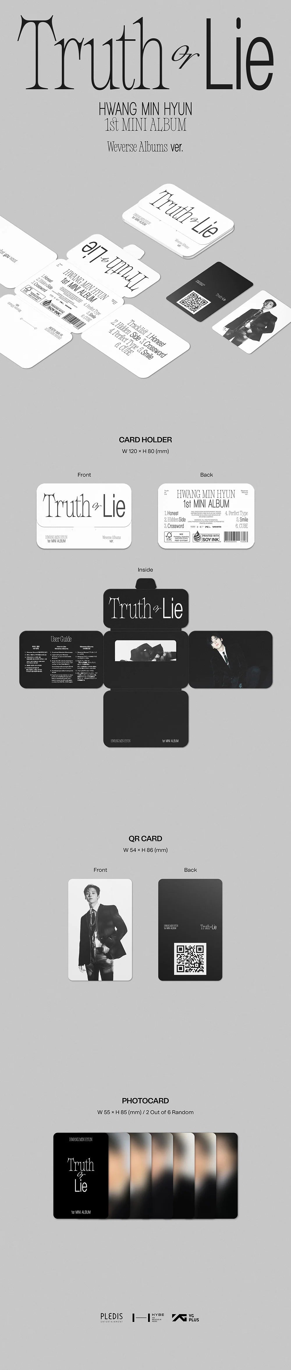 HWANG MIN HYUN - TRUTH OR LIE (1ST MINI ABLUM) WEVERSE GIFT VER. Nolae Kpop