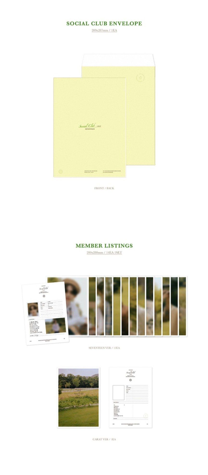 Seventeen-Photobook 'Social Club :Carat' + Weverse Gift Nolae Kpop