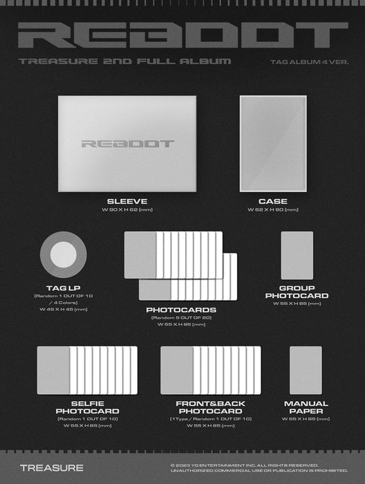 TREASURE - REBOOT (2ND FULL ALBUM) YG TAG ALBUM SET + Weverse Gift Nolae Kpop