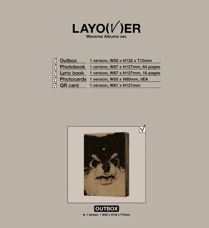 V (BTS) - LAYO(V)ER (1ST SOLO ALBUM) SET + Weverse Gift Nolae Kpop